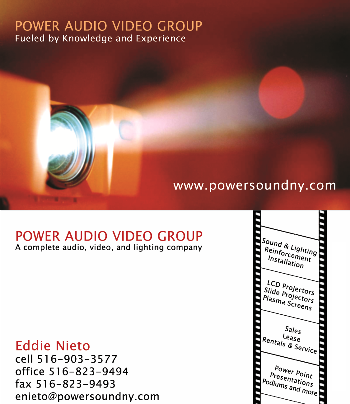 Business Card for Power Audio Video